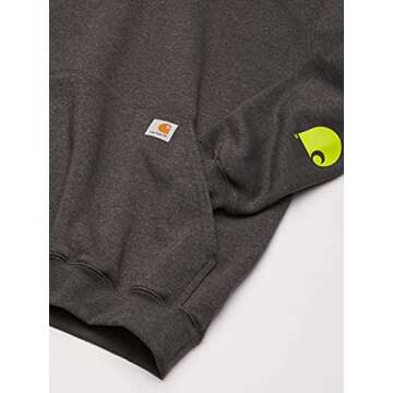 Carhartt Men's Loose Fit Midweight Logo Sleeve Graphic Sweatshirt (Also Available in Big & Tall), Carbon Heather, Large