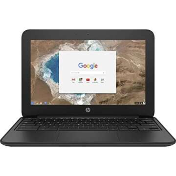 HP Chromebook 14" G5, Intel Celeron N3350, 4GB RAM, 16GB SSD (3NU63UT#ABA) (Renewed)