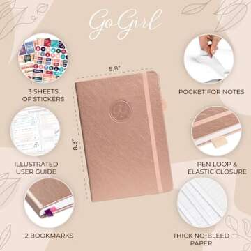 GoGirl Budget Planner – Monthly Financial Planner Organizer Budget Book. Expense Tracker Notebook Journal to Control Money, A5 (Rose Gold)