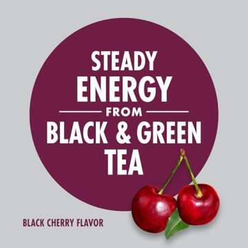 V8 +Energy Black Cherry Juice Energy Drink, 8 fl oz Can (24 Pack)