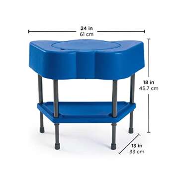 Children’s Factory Toddler Sensory Table with Lid, Blue, AFB5100PB, Adjustable Kids Sand & Water Activity, Daycare or Preschool Indoor-Outdoor Play Equipment