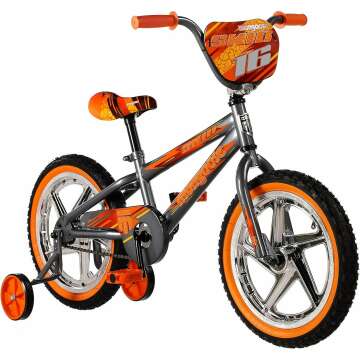 Mongoose Skid Boy's 16-Inch Freestyle BMX Bike with Training Wheels