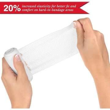 Swiss Safe Long Elastic Stretch Gauze Rolls, 4 Inch x 8 Yards, (6 Pack)