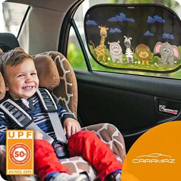 CARAMAZ Car Window Shade for Baby with Certified UV-Protection 2 Pack - 20"x12"