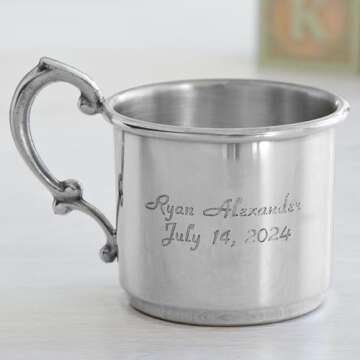 Let's Make Memories Personalized Keepsake Pewter Baby Cup - Newborn Gift - Heirloom - New Parents