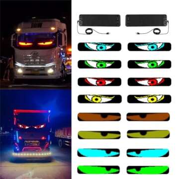 2PCS Devil Eyes Light for Cars, Car Window Flexible LED Display Screen Panel, Dynamic Big Eye Lights for Windshield with APP Control and Remote Controller