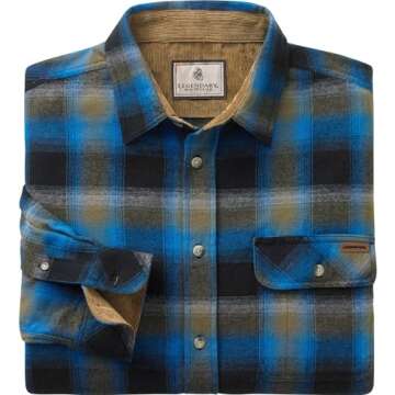 Buck Camp Flannel Shirt for Men in Cobalt XL