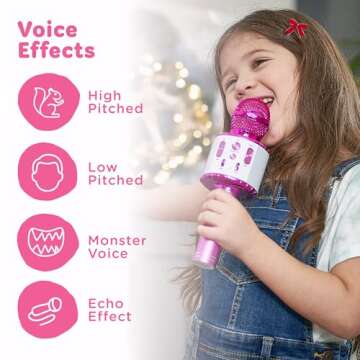 Move2Play, Kids Karaoke Microphone | Includes Bluetooth & Pre-Loaded Songs | Girls Toy for 2, 3, 4, 5+ Girls & Boys