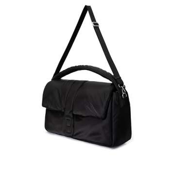 Nia Duffle Bag - Versatile Black Nylon Travel Bag