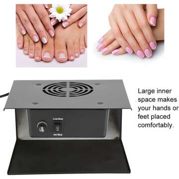 300W Nail Polish Dryer, Nail Fan Dryer for Regular Polish, Hot & Cold Wind Nail Blower Dryer for Manicure Salon and Daily Home Use