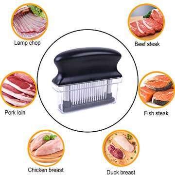 48 Blade Meat Tenderizer - Heavy Duty Steel Cooking Tool