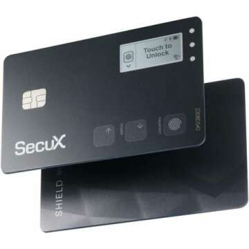 SecuX Shield Bio Crypto Hardware Wallet - Secure Biometric Authentication, Cold Storage Card for NFT, Bitcoin, Ethereum, Cardano, ERC20, BEP20, and More