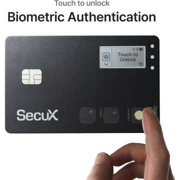 SecuX Shield Bio Crypto Hardware Wallet - Secure Biometric Authentication, Cold Storage Card for NFT, Bitcoin, Ethereum, Cardano, ERC20, BEP20, and More