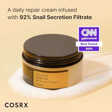 COSRX Snail Mucin 92% Repair Cream - Daily Gel Moisturizer for Dry, Sensitive Skin