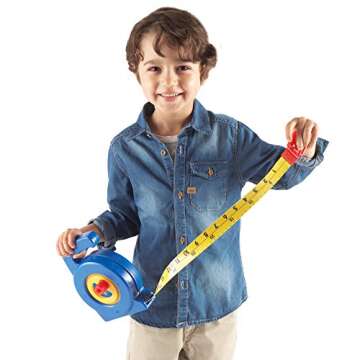 Learning Resources Pretend Play 3" Long Tape Measure - Ages 3+ Kids Measuring Tape, Measuring Tape Retractable, Educational Toys for Kids