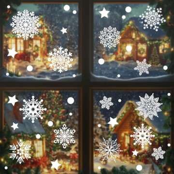 142PCS AHEONLAR Christmas Window Cling Stickers