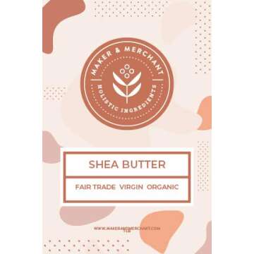 Fair Trade Certified Organic Unrefined Shea Butter (1 lb)- Perfect for DIY Skincare, Soap Making, Moisturizing Dry Skin and Hair by Maker and Merchant