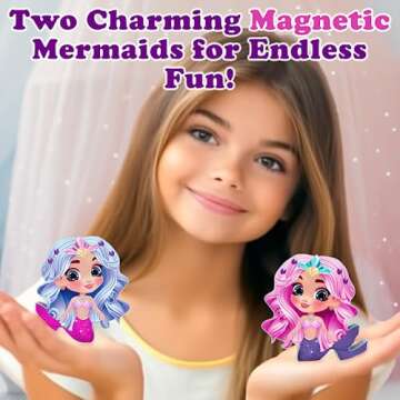 Little Pi Mermaid Princess 106 Pcs Magnetic Building Blocks Castle - Magnet Tiles Doll House - Educational Stem Playset Toddler Toys - Birthday Gift for Kids Age 3 4 5 6 7 8 Year Old Girls & Boys