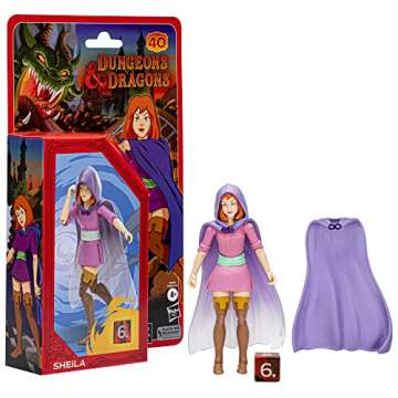 Dungeons & Dragons Cartoon Classics 6-Inch-Scale Sheila Action Figure, D&D 80s Cartoon, Includes d6 from Exclusive D&D Dice Set