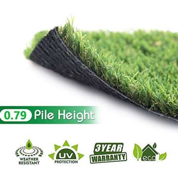 LITA Artificial Grass 3' x 10' (30 Square Feet) Realistic Fake Grass Deluxe Turf Synthetic Turf Thick Lawn Pet Turf -Perfect for Indoor/Outdoor Landscape (20mm high Pile) Customized