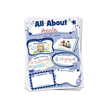 Teacher Created Resources 5222 All About Me Poster Pack Blue 17 x 22 Inch