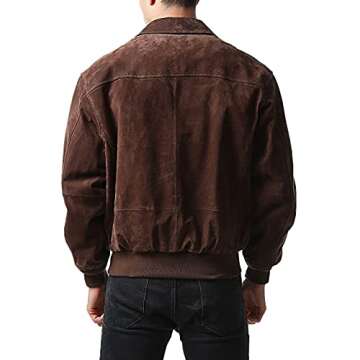 Landing Leathers Men Air Force A-2 Suede Leather Flight Bomber Jacket (Also available in Big & Tall)