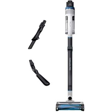 Shark UZ565H Pro Cordless Vacuum w/ Clean Sense IQ & MultiFLEX Technology, PowerFins Plus Brushroll, Duster Crevice Tool & Anti-Allergen Dusting Brush, Up to 40 Minute Runtime, White/Blue (Renewed)