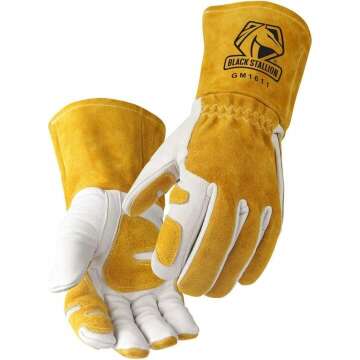 Revco GM1611 Leather MIG Welding Gloves - Medium Size, Reinforced & Durable