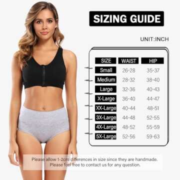 Molasus Women's High Waisted Cotton Underwear Plus Size