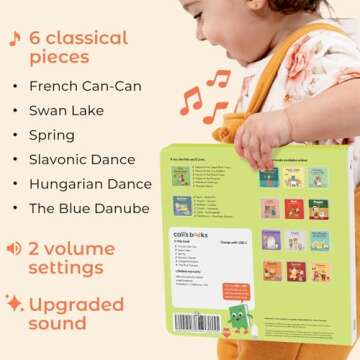 Cali's Books Dance to Classical Music - Children's Music Book for Boys & Girls - Educational & Interactive Sound Book for Babies & Toddlers Ages 2 -4 - Musical Birthday Gifts for Kids