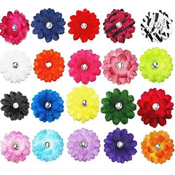 CÉLLOT 100 Pieces Soft Mini Daisy Flowers 2 Inch Small Chiffon Silk Lil Flowers Floral Embellishments Great for Craft Projects DIY Home Decoration