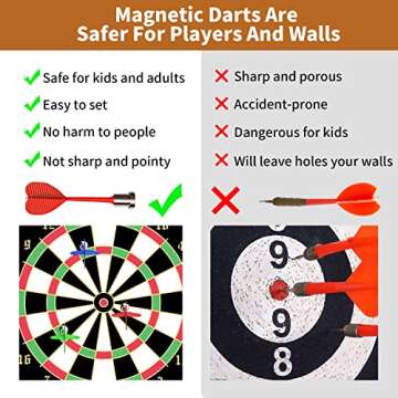 Gitus Magnetic Dart Board Indoor Outdoor Games for Kids with 12 Darts, Gifts for Teenage Boys Teen Boys Gifts Ideas Toys Gifts for 8 9 10 11 12 13 Year Old Boys Game Room Decor