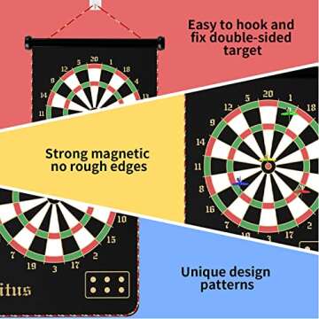 Gitus Magnetic Dart Board Indoor Outdoor Games for Kids with 12 Darts, Gifts for Teenage Boys