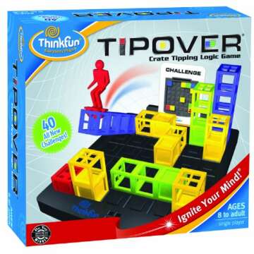 ThinkFun TipOver Crate Tipping Logic Game - Teaches Critical Thinking Skills Through Fun Gameplay For Age 8 and Up