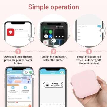 Odaro Q30 Label Maker Machine with Tape, Inkless Thermal Label Printer Mini, Portable Bluetooth Handheld Labeler for Small Business, Home, School, Office Organization (Pink)