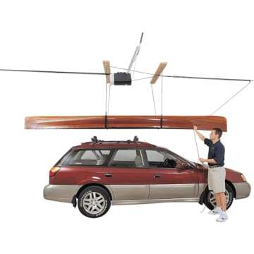 HARKEN - Cargo Box Overhead Garage Storage Hoist System, 60lb max load,10ft.Ceiling, Self-Leveling, Safe Anti-Drop, Easy One-Person Operation, Smart Garage Organization - Model 7801