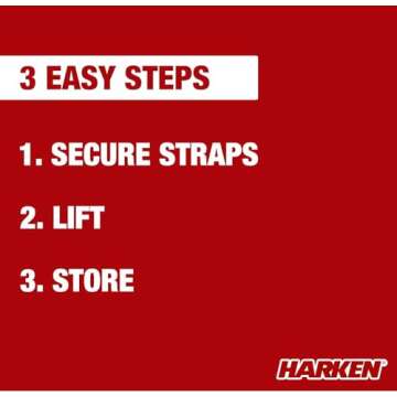 HARKEN - Cargo Box Overhead Garage Storage Hoist System, 60lb max load,10ft.Ceiling, Self-Leveling, Safe Anti-Drop, Easy One-Person Operation, Smart Garage Organization - Model 7801