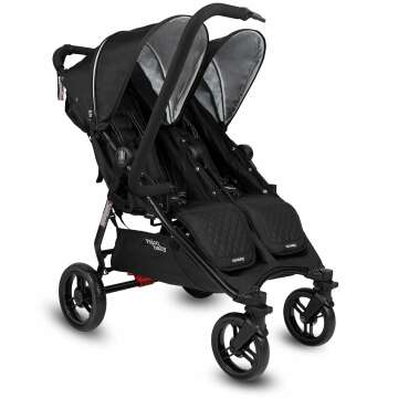 2024 Slim Twin Double Stroller with Large Canopy