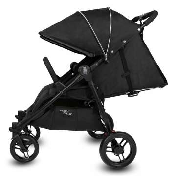 2024 Slim Twin Double Stroller with Large Canopy