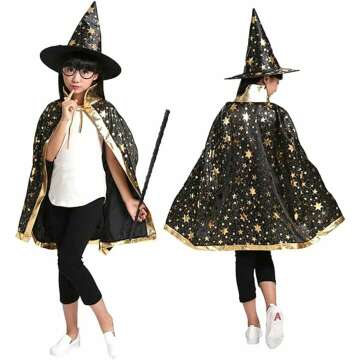 Kids Wizard Party Costume Cloak and Cape Set