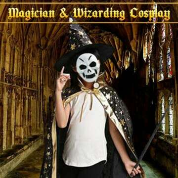 Kids Wizard Party Costume Cloak and Cape Set