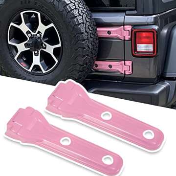 USSKYBOY Tailgate Hinge Trim Spare Tire Bracket Covers Accessories for 2018-2022 Jeep Wrangler Rubicon Sahara Sport JL Unlimited 2 & 4 Door (Pink)