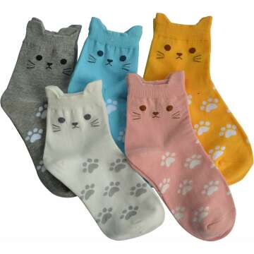 Jeasona Women's Cat Socks - Adorable Gifts for Cat Lovers