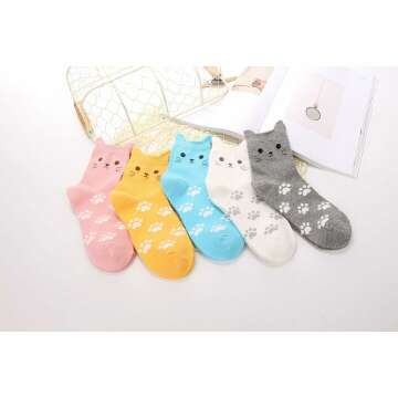 Jeasona Women's Cat Socks - Cute Animal Gifts