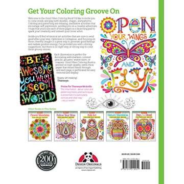 Good Vibes Coloring Book (Coloring is Fun) (Design Originals): 30 Beginner-Friendly & Relaxing Creative Art Activities; Positive Messages & Inspirational Quotes; Perforated Paper Resists Bleed Through