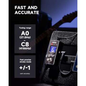 Donner Tuner Pedal, Dt-1 Chromatic Guitar Tuner Pedal with Pitch Indicator for Electric Guitar and Bass True Bypass