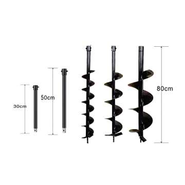 PROYAMA 54cc Post Hole Digger Gas Powered 2 Cycle Earth Auger, 5-Year Warranty Gear Box, 4 Drill Bits 4" 6" 8" 12" + Extension Rod 12" 20"