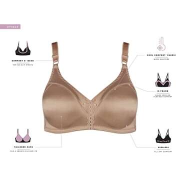 Bali Double Support Wire-Free Bra Size 34B Comfort