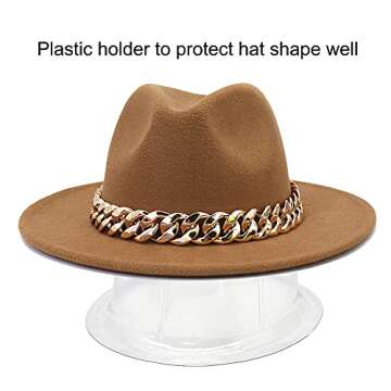 HUDANHUWEI Fedora Hats for Women Wide Brim Fashionable Women's Fedoras Dress Hat