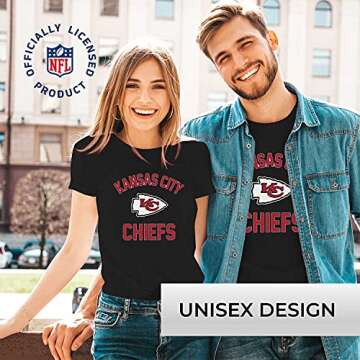 Team Fan Apparel NFL Adult Gameday T-Shirt - Cotton Blend - Tagless - Semi-Fitted - Unleash Your Team Spirit During Game Day (Kansas City Chiefs - Black, Medium)